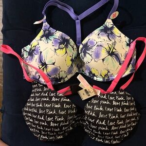 NWT PINK Victoria's Secret push up bras (2 packs)